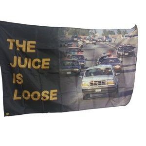 "The Juice Is loose" OJ Simpson Long Banner Gag Gift Birthday Party Funny 5X3ft